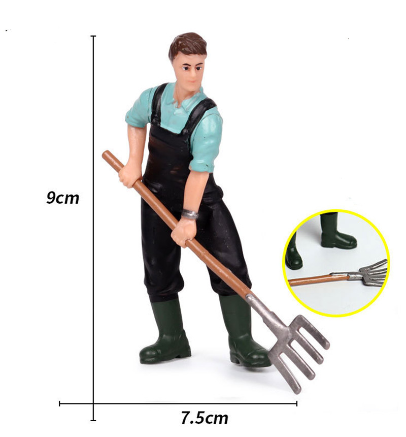 Farm People Farmer Police Breeder Farmwife Figure Model Decor Collector Toy Collector Decor Simulation Educational Figures: M-712