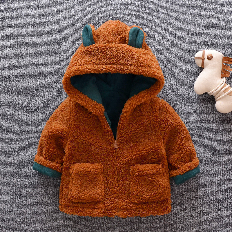 Lzh Casual Winter Meisje Jas Kinderen Jas Voor Herfst Baby Jongens Kleding Dikker Jas Voor Jongens Hooded Kostuum voor Kids: Brown / 9-12M  80