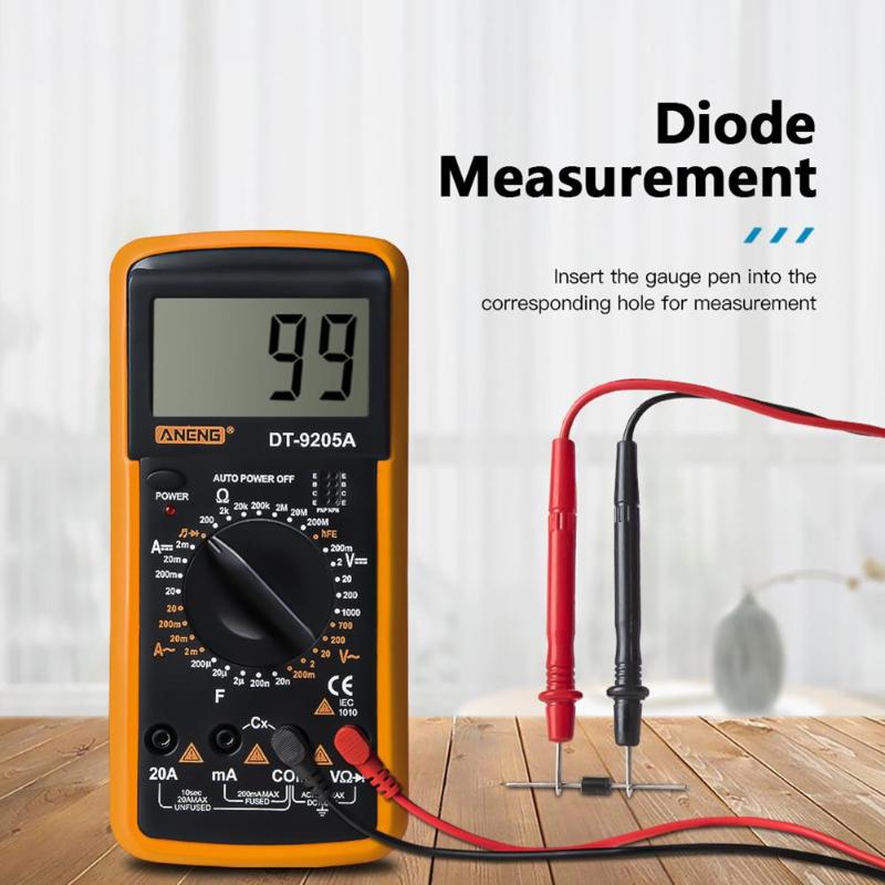 Aneng dt -9205a digital voltmeter strømspændingsmåler modstandstester