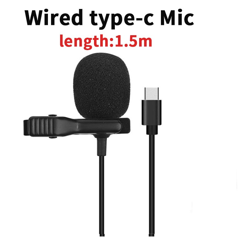 Wireless Lavalier Microphone Portable Audio Video Recording Mic For IPhone Android Live Game Mobile Phone: wired type-c MIC
