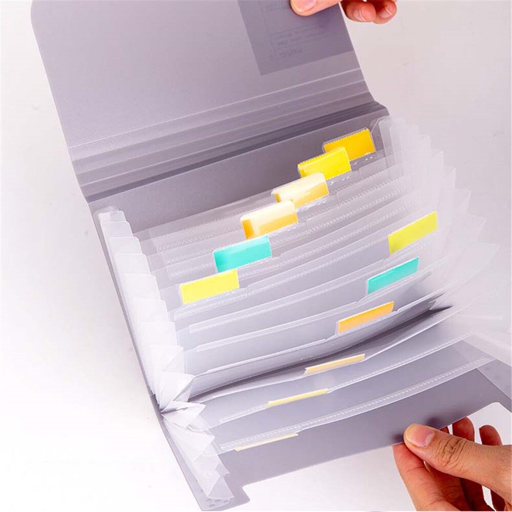 Plastik  a6 mappe mappe fil organizer fil udvidende pung 13 lommer seddel mappe papirholder multifunktion kontorartikler