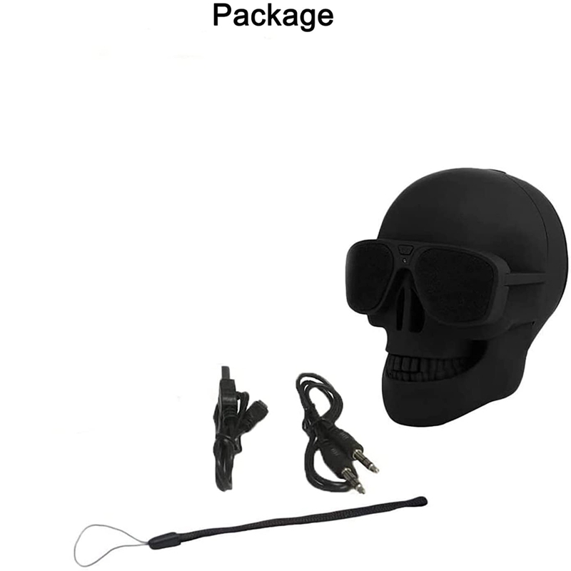 Bluetooth Speaker, Portable Bluetooth Skull Speakers for Halloween, Party, Travel, Outdoor Decor, Support TF/U Disk/AUX