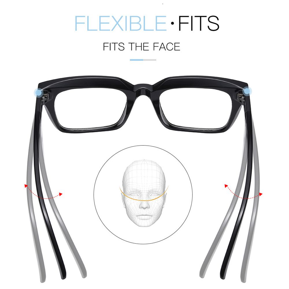 Oversized Square Reading Glasses Men Women Large Frame Presbyopia Eyeglasses Diopter +1.0~+4.0