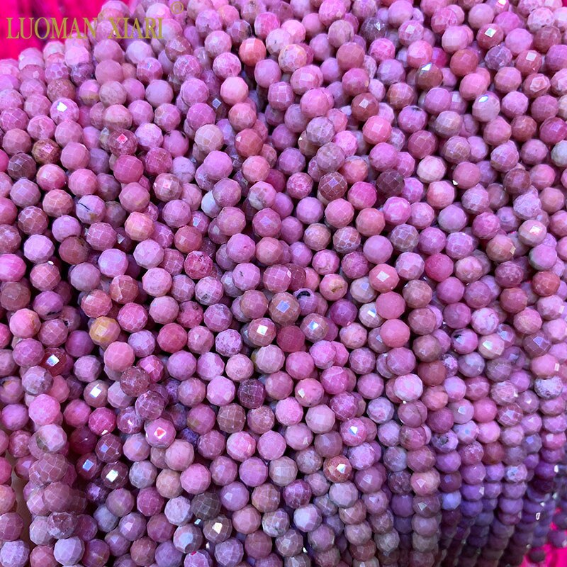 Aaa Ammenda 100% Perle in Pietra Naturale Ametista Quarzo Rosa Tormalina Topazio Sfaccettato Borda per Monili Che Fanno Fai da Te Collana Del Braccialetto: Rhodochrosite