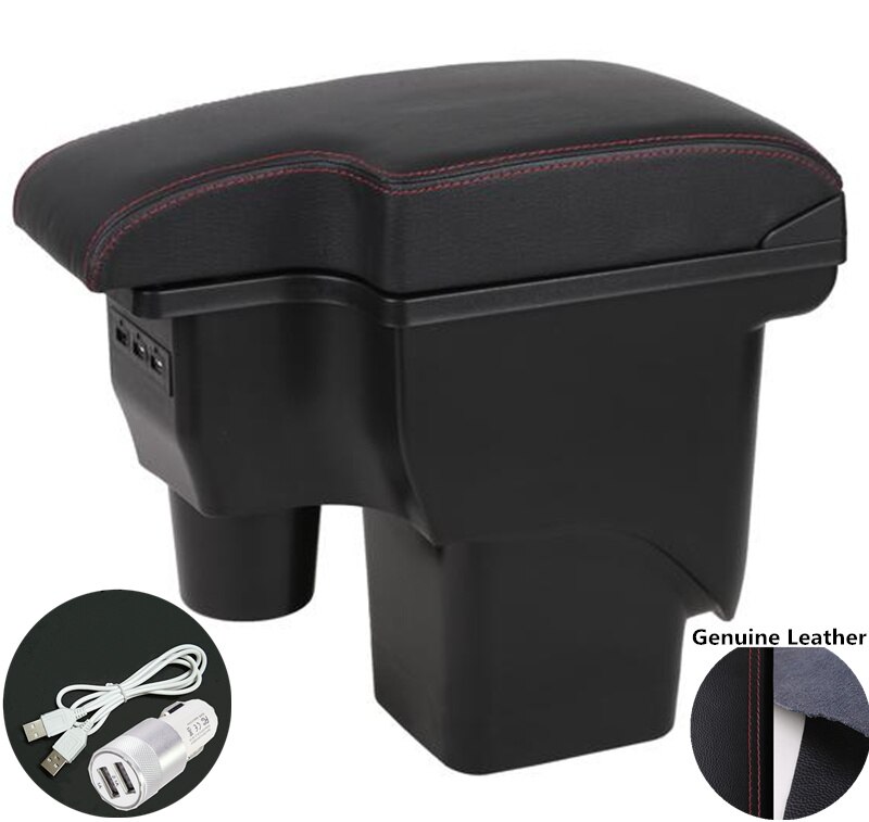 Voor Ford Focus 2 Armsteun Doos Voor Ford Focus 2 Mk2 Auto Armsteun Doos Auto Accessoires Nterior Retrofit Onderdelen Center opbergdoos Usb: Genuine Leather R