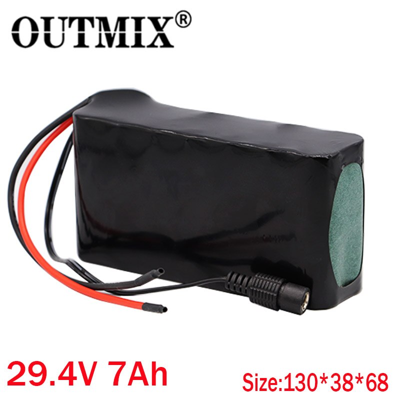 24v 6ah 7 s 2p 18650 li- jon uppladdningsbart batteripaket 29.4v 6000 mah elektrisk cykel moped balanseringsskoter + 29.4v 2a laddare: 29.4 v 7ah