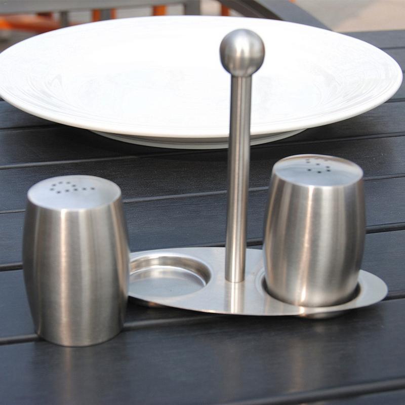 Stainless Steel Condiment Tank Salt Pepper Shaker Seasoning Set Bottle Seasoning Kitchen Jar