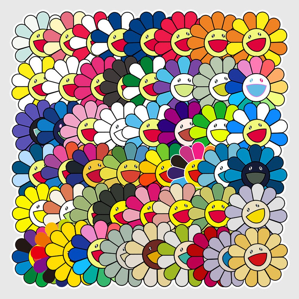 10/50Stck Sonne Blume Kunst Aufkleber Reise Li Kasten Aufkleber Computer Skateboard Gitarre Dekoration Wasserdichte Aufkleber Sonnenblume Aufkleber