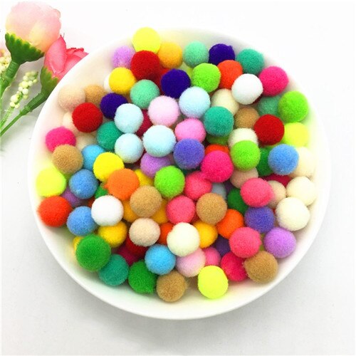Pompom ballen glitter 10-30mm pompons vroeg leren kerst huisdecoratie handgemaakte knutselen scrapbooking pop diy 20g: Mengkleur 10mm