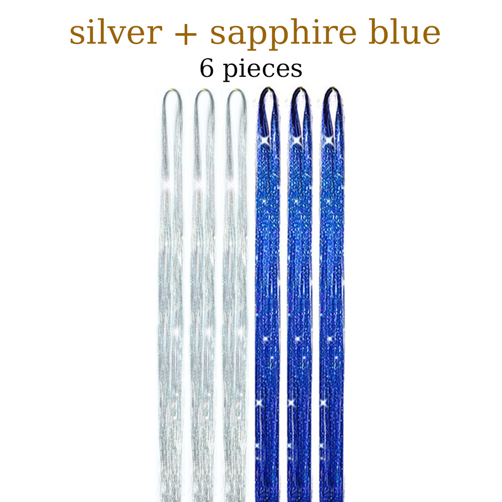 48 Inch Hair Tinsel Kit With Tool 1200 strands Tinsel Hair Extensions 12 Colors Fairy Hair Tinsel, Sparkling Shiny Hair Tinsel