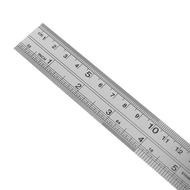 2PCS Stainless Steel Ruler and Metal Rule Kit 30cm 15cm 12inch 6inch Thickening