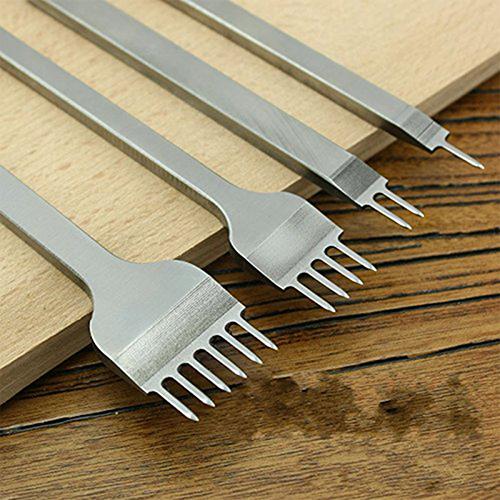 Utile en acier inoxydable trou poinçon losange dent ciseau en cuir artisanat bricolage outil perforateur bricolage en cuir poinçon outil
