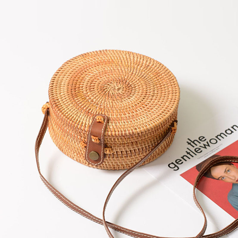 Sac de plage sacs à bandoulière en paille femmes sacs à Main en rotin tissé Sac à Main pour dames ronde sacs à Main en rotin femmes cercle Sac de paille