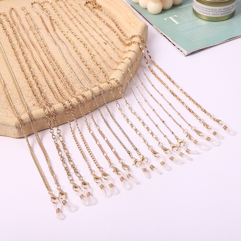 Glazen Strap Leesbril Opknoping Ketting Zonnebril Bril Holder Neck Cord Glazen Anti Metalen Ketting Twee Haken