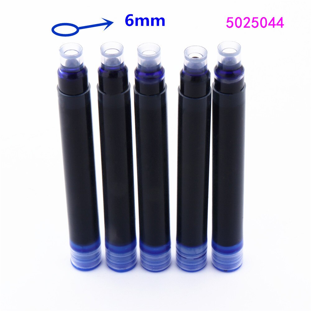 color Black School student office Supplies Fountain Pen: 5pcs ink Blue