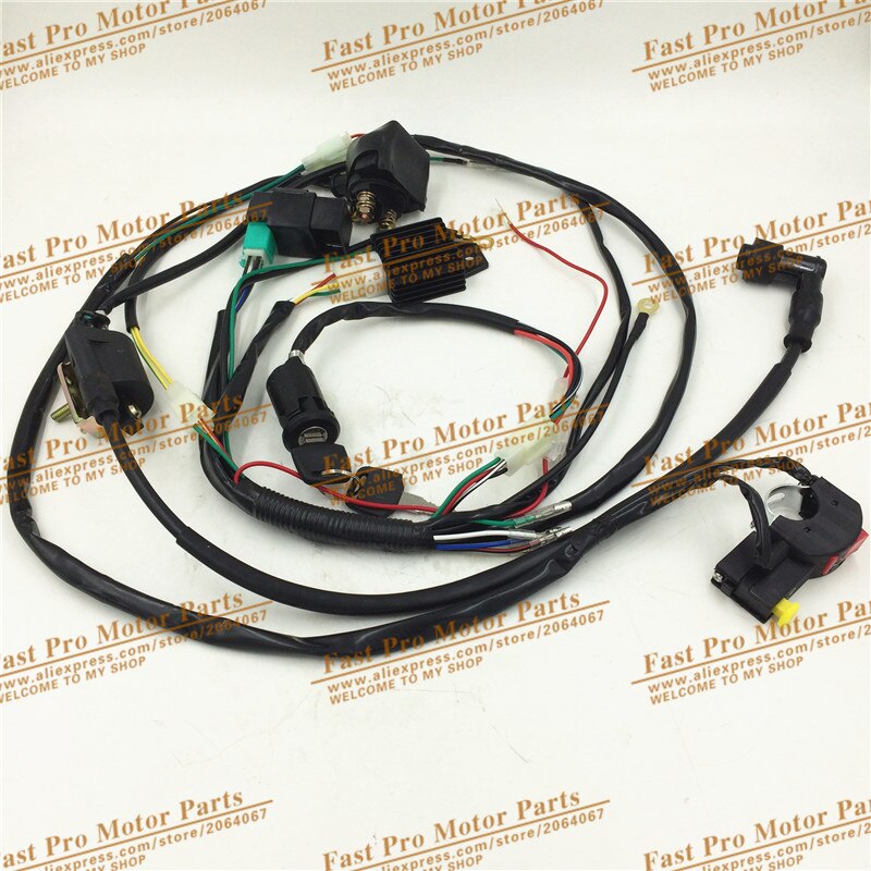 FULL DC 90CC 110CC 125CC 140CC 150CC Kick+ Electric Start Engine Wiring Harness Loom PIT Dirt Bike