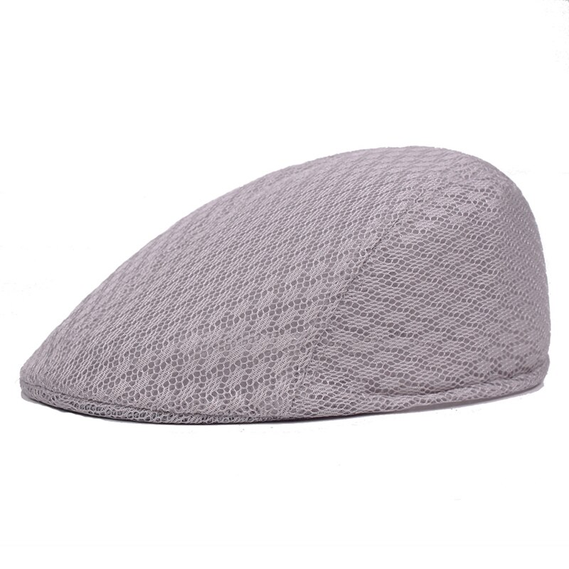 Novedad de , gorras tipo boina de verano informales a la para hombres, gorras con visera de malla, boinas de rejilla, sombreros, gorro transpirable ajustable: light grey