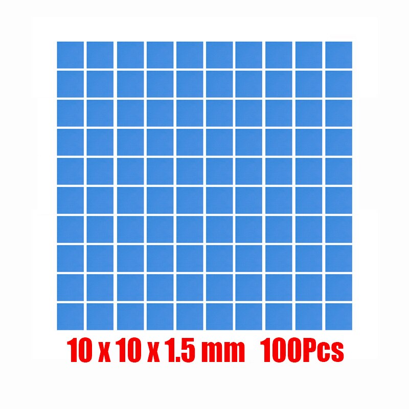 Rgeek varmeafledning silikone pad køling termisk måtte cpu/gpu grafikkort termiske puder bundkort silikone fedtpude: Skåret 100 x 100 x 1.5mm