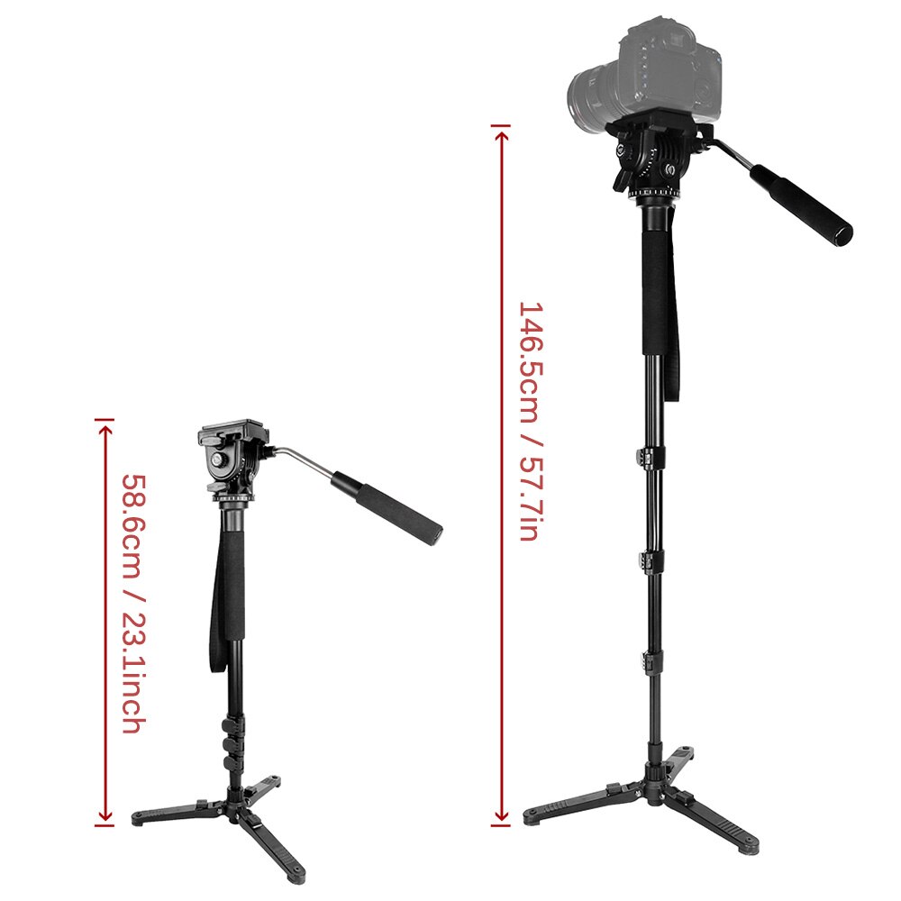 KINGJOY Camera Monopod Unipod w/ Ballhead Quick Release Plate Tripod Carry Bag 1/4"Screw Mount for Canon Sony Nikon DSLR Cameras