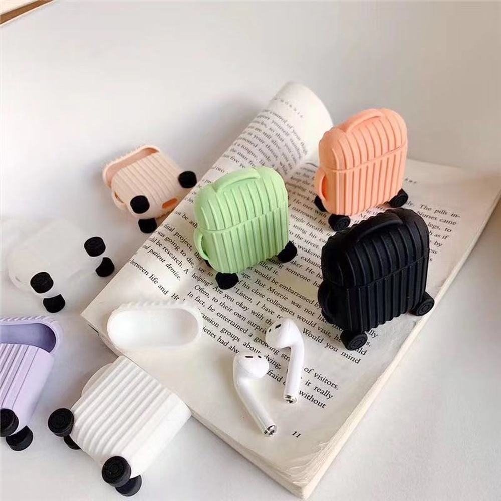 luxury For AirPods Case mini trunk box Earphone Accessories Case funda Cute Simple headphone silicon Cover For Air pods 1/2 case