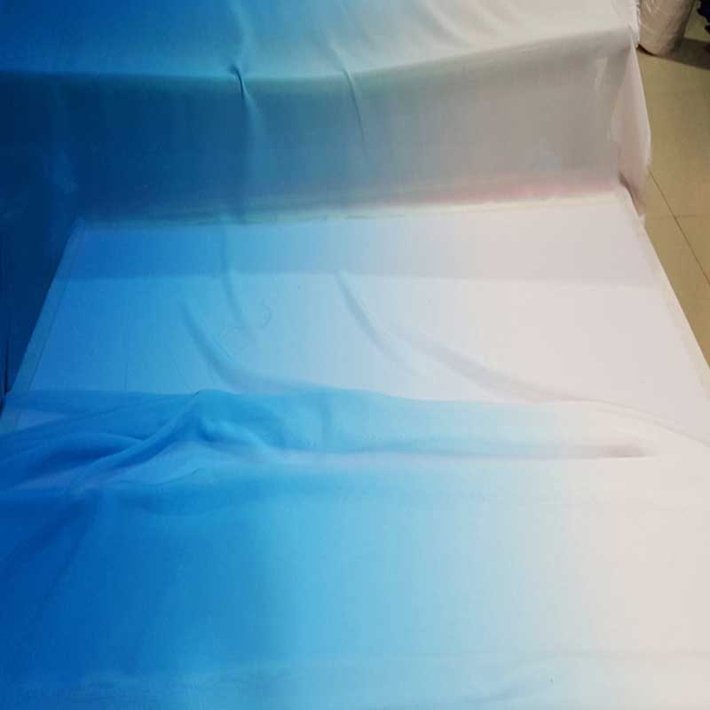 Tejido 100D transparente Chifon, tela de vestido de noche para disfraz, gradiente de gasa, 2 tonos: 01