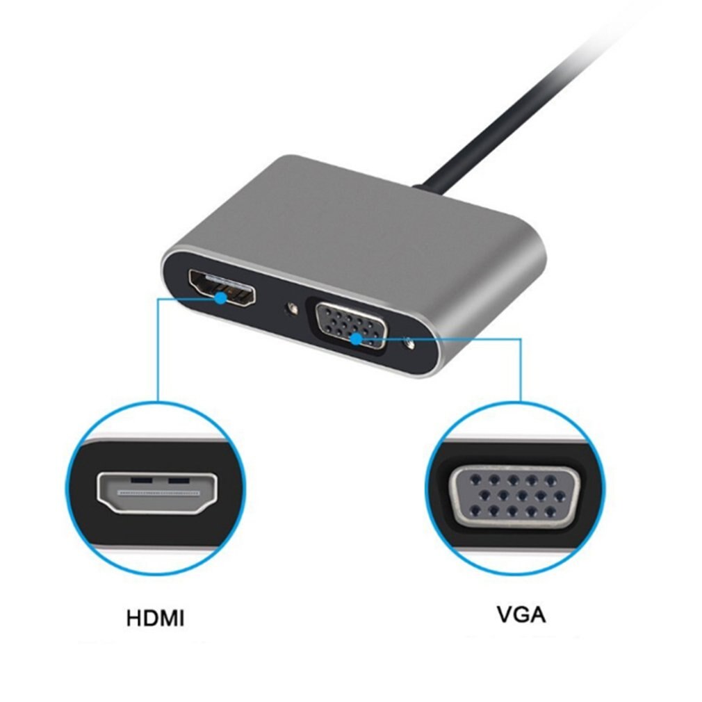 Tipo c para hdmi vga adaptador 4k tipo c USB-C hub conversor de vídeo adaptador para macbook usb 3.0 docking station