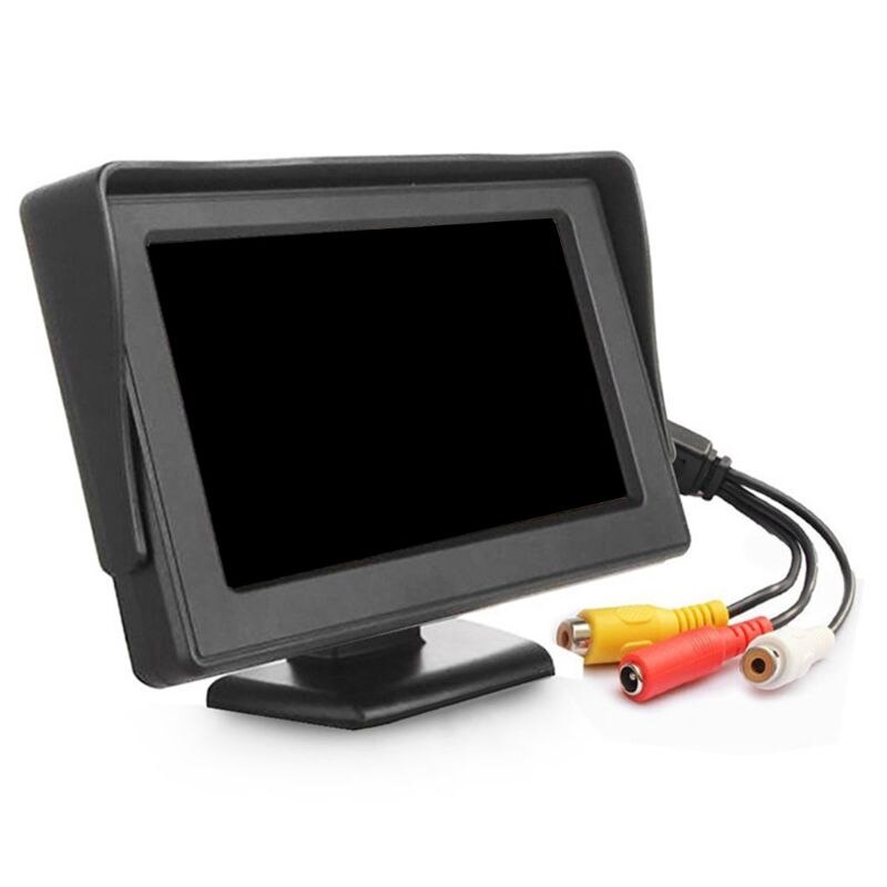 4.3 inch Car Monitor for Rear View Camera Screen Reverse Camera Monitor Display Two AV Inputs Color Video Screen: Desktop