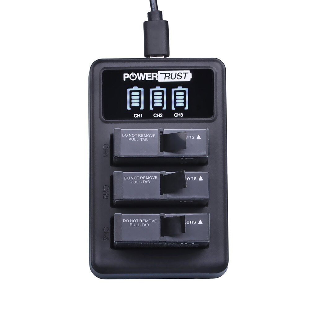 Batería de AZ16-1 para Xiaomi Yi 2, batería de 1400mAh, 3,85 V, AZ16-2 + LED, USB, 3 ranuras, cargador, 4K, Original, Xiao Mi Yi Lite, Cámara de Acción