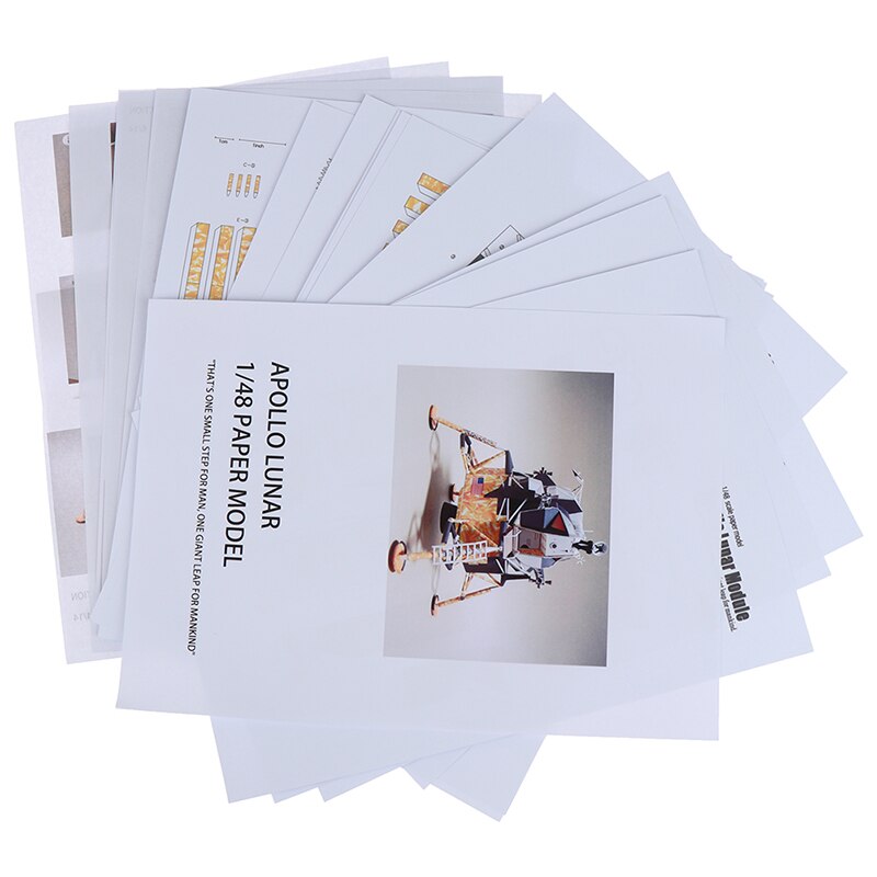 1:48 Scale Moon Spaceflight Apollo 11 DIY Handcraft Paper Model Kit Art Decoration Personality