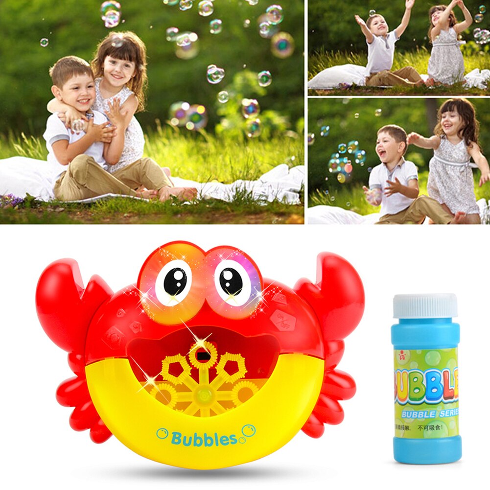 Bubble Crabs LED Light Music Baby Bath Toys Kids Pool Swimming Bathtub Soap Machine Automatic Bubble Funny Crab BathToy