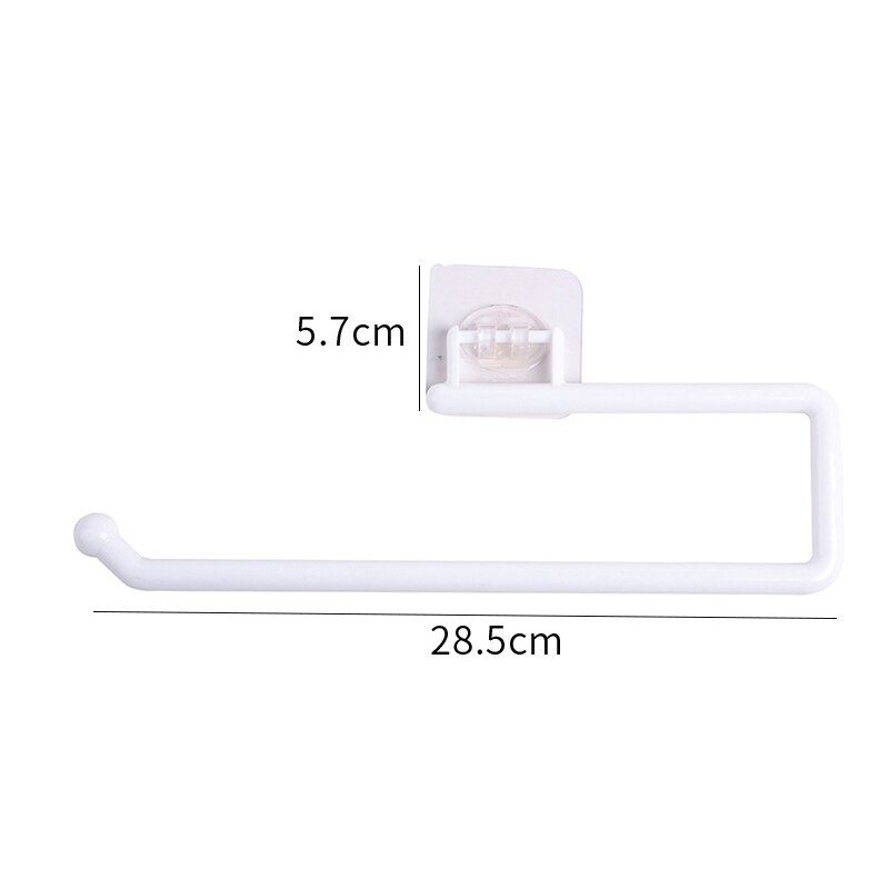 Free Kitchen Roll Paper Accessory Wall Mount Toilet Paper Holder Stainless Steel Bathroom Tissue Towel Accessories Rack Holders: Length 28.5cm white