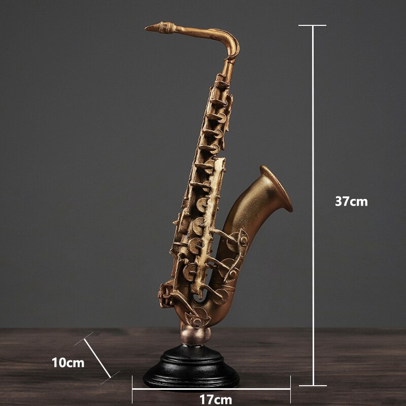 Noordse vintage viool saxofoon model ornamenten muziekinstrument standbeeld huisdecoratie woonkamer sculptuur moderne kunst ambachten: Saxofoon