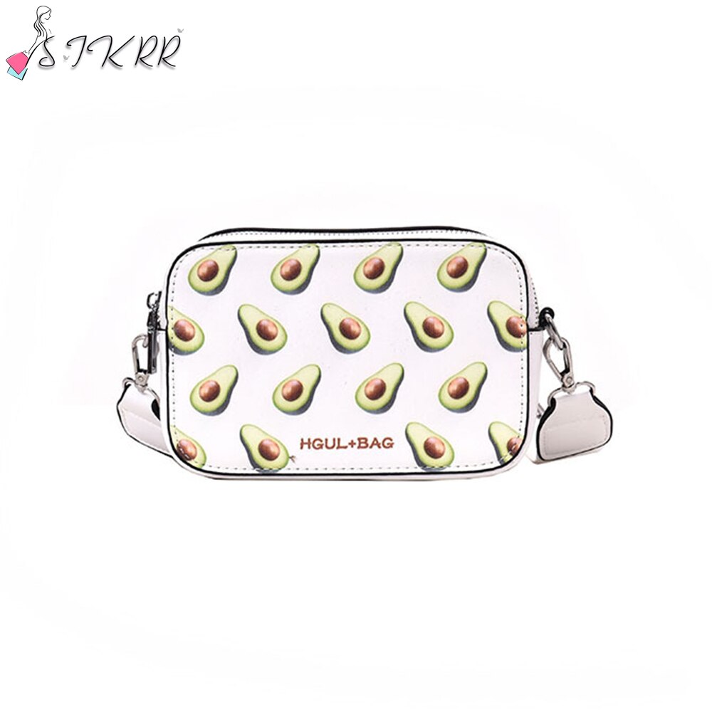 S.ikrr hedelmäkäsilaukku crossbody laukut naisille nahkainen söpö olkalaukku leveä hihna kesäinen pieni neliölaukku kukkaro