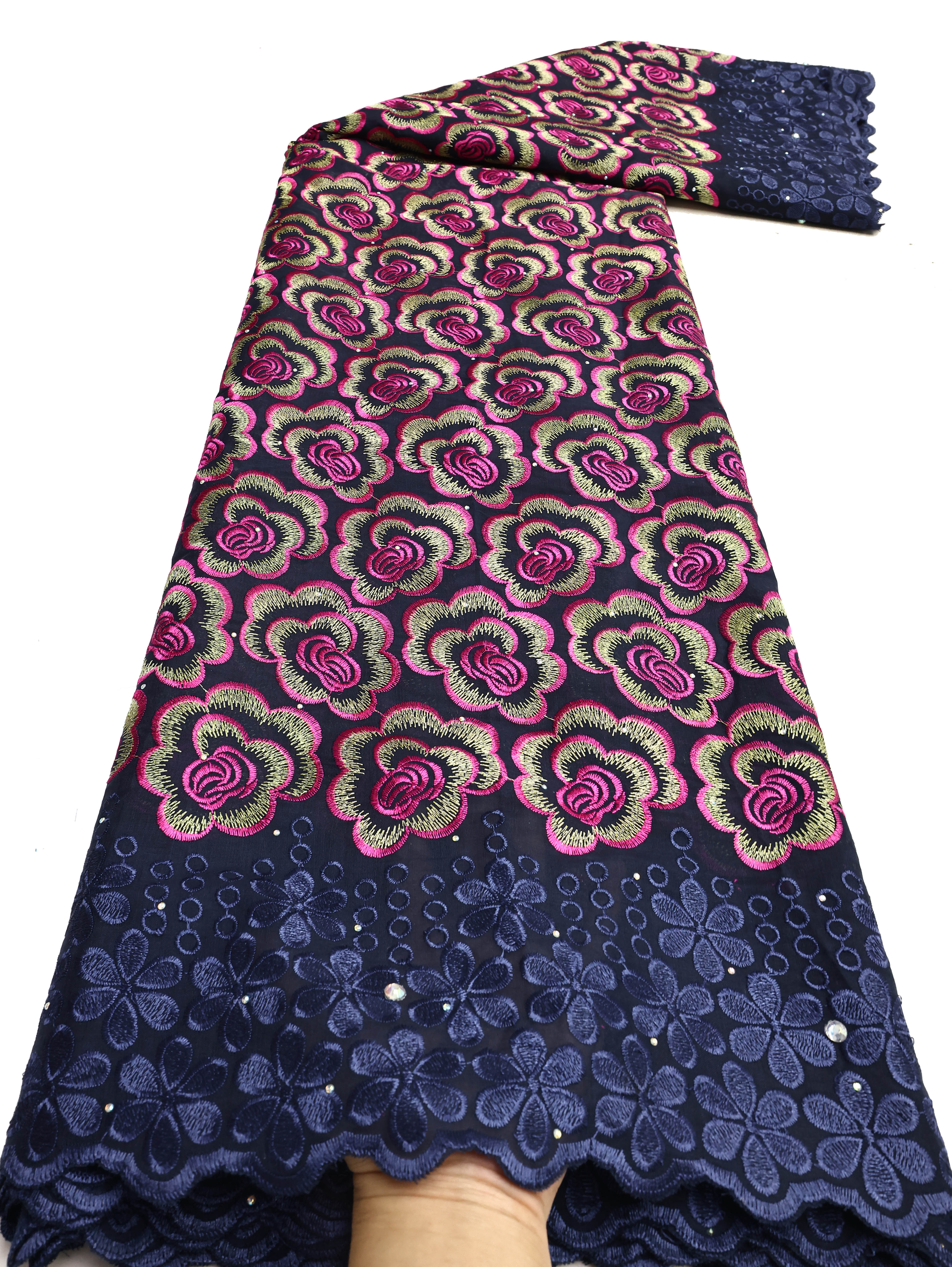 2025 Afrikaanse Nigeriaanse Tule Kant Stof Katoen Damast Guipure Formele Prom Party Gown Dress 5 Yards: Gun Metal