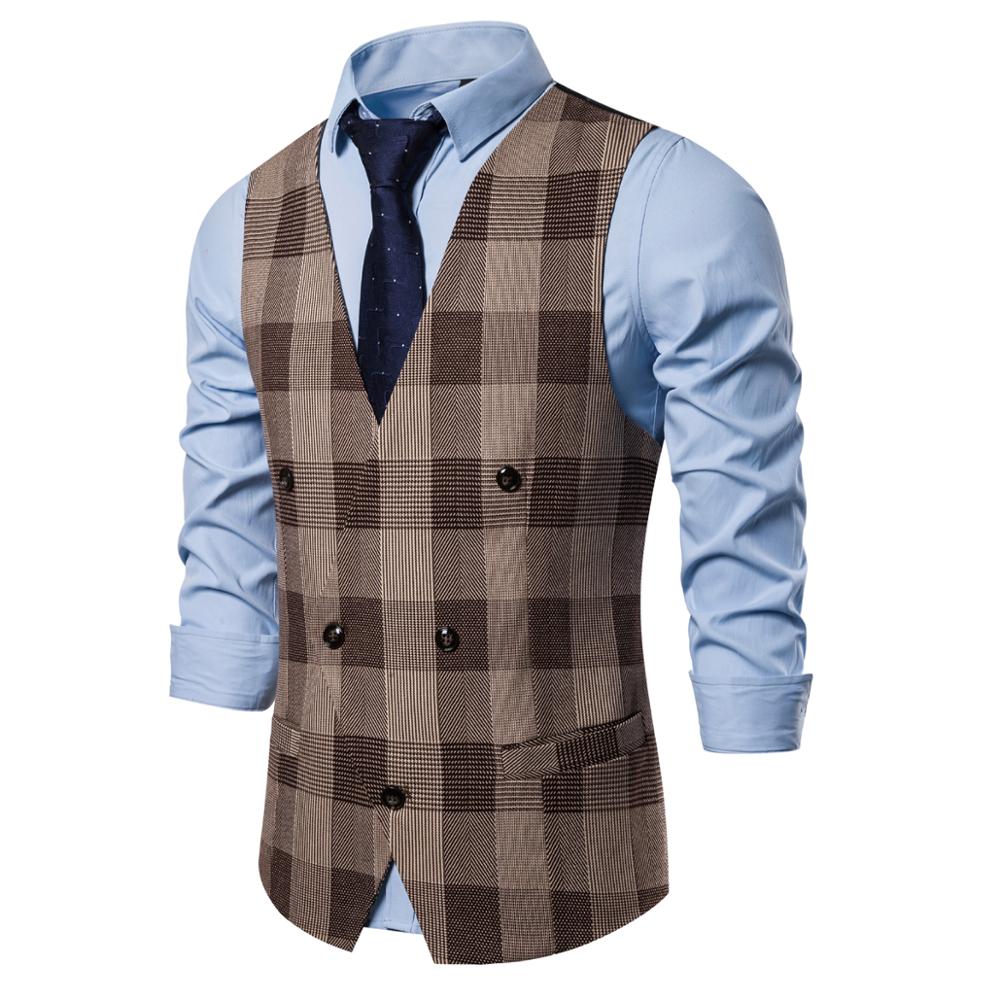 Formell affärskostymväst herr slim fit dubbelknäppt kostymväst homme vit herrbröllopssmoking gilet homme