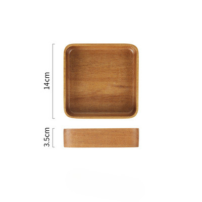 Wooden Tray Japanese Style Dessert Solid Wood Tea Tray Household Wooden Fruit Wooden Storage tableware Home Decoration: Light Grey