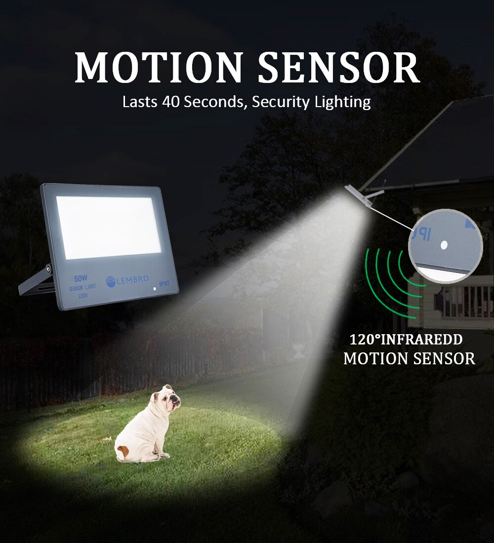 Motion Sensor Flood light, LED Flood Light, Waterproof IP67 floodlighs, 6500K, 50W 100W Waterproof Led Spotlight