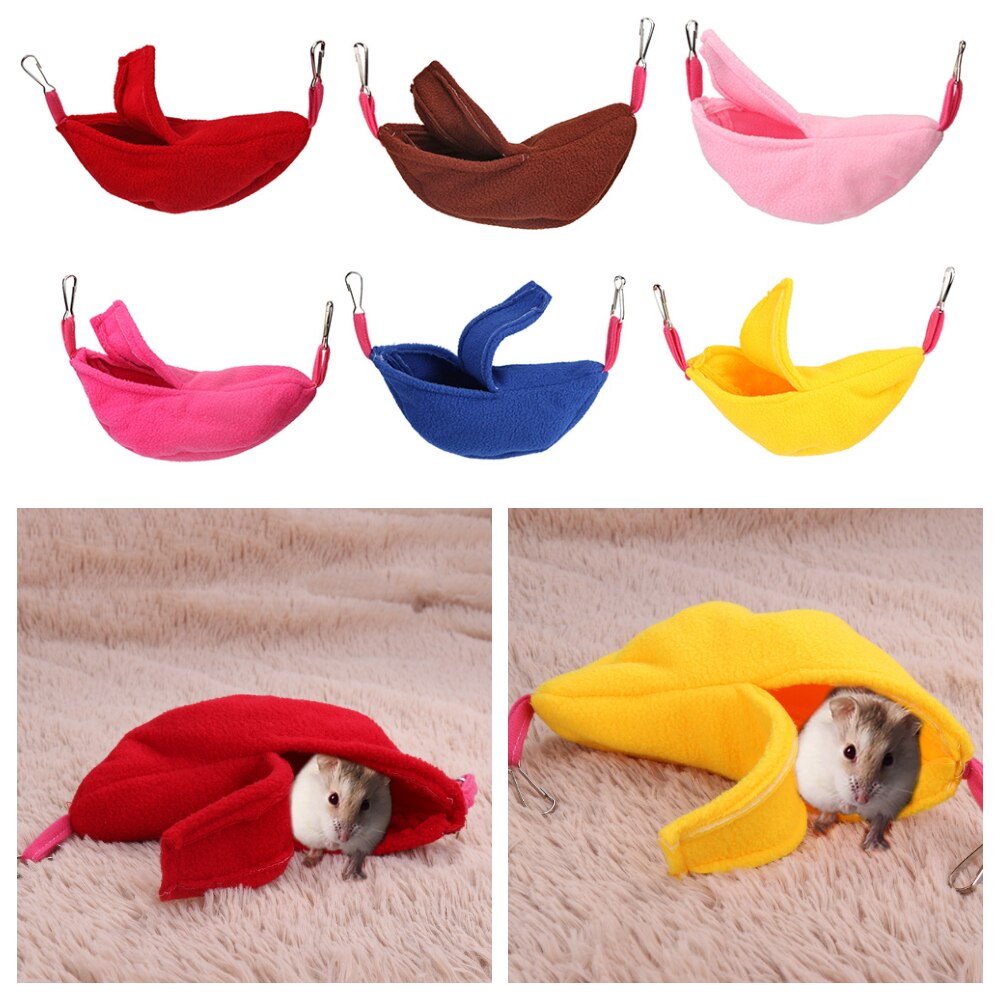 Winter Warm Banaan Hamster Hangmat Hang Kooi Huisdier Vogels Slapen Nest Huis Voor Hamster Cavia Bed Hangmat