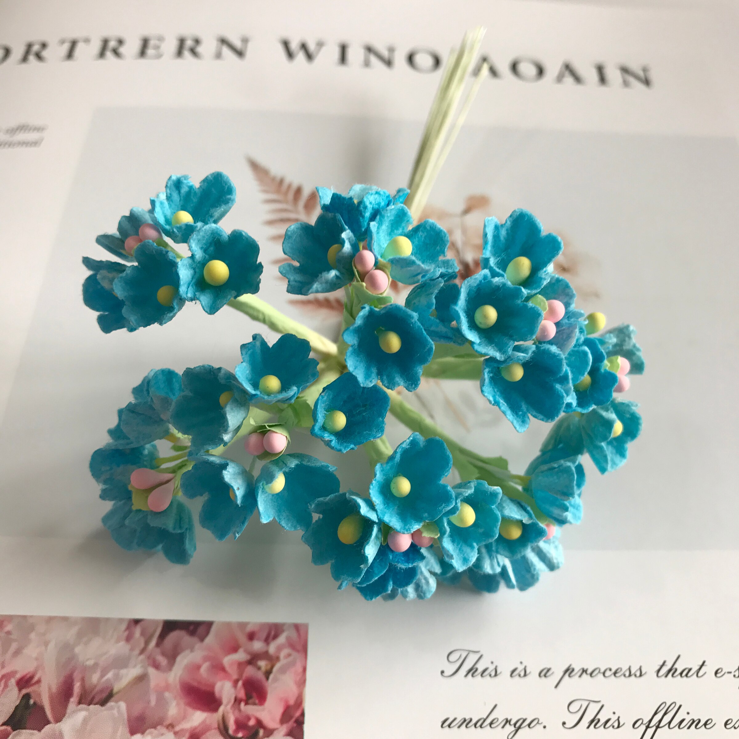 8 Stuks/40 Heads 1 Cm Mini Papieren Bloemen Rozen Boeket Kunstmatige Bloem Goedkope Bruiloft Decoratie Voor Scrapbooking Diy flores: 21