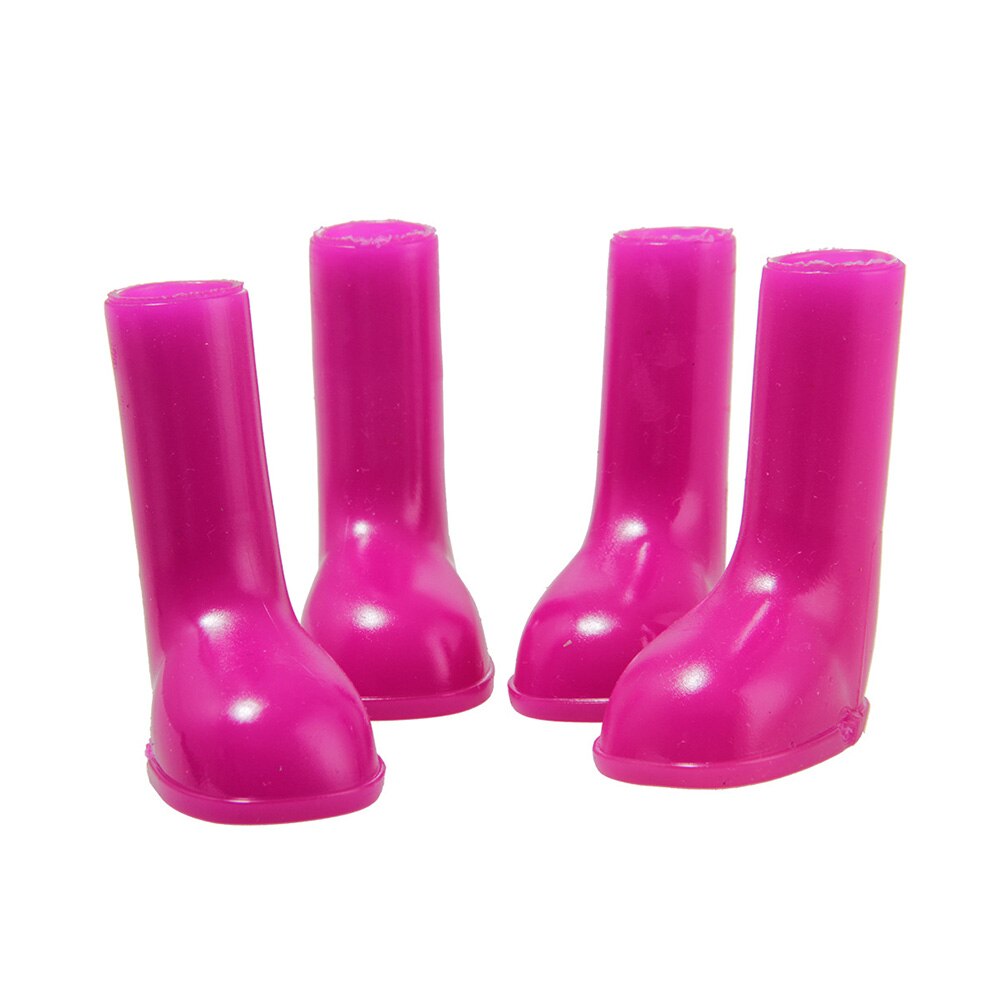 4 pièces chaussures pour chien de compagnie S/M/L imperméable chien bottes chien chiot chaussures antidérapant extensible pour animaux de compagnie bottes de pluie chien de compagnie chaussures de pluie: VIOLET / L