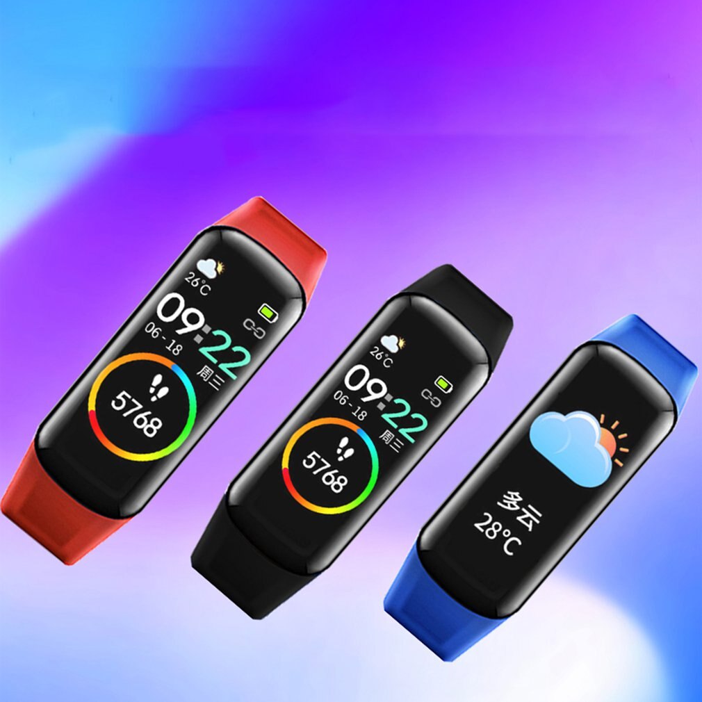 AD58 Waterdicht 0.96 Inch Full Kleurrijke Touch Screen Hartslag Bloed Smart Sport Horloge