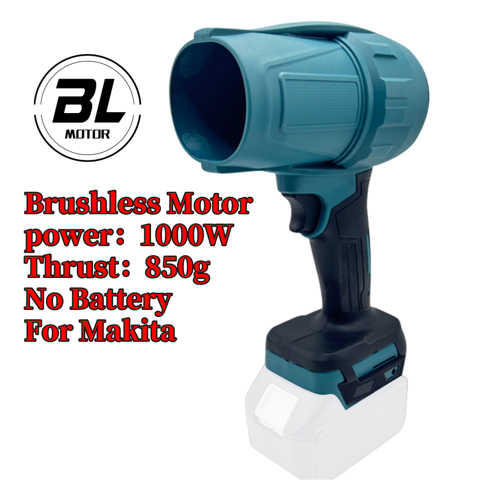 Ventilador Turbo de 1000W, ventilador violento de 500g de empuje, velocidad continua, soplador de hojas Turbofan de alta potencia, Mini ventilador de chorro de mano para batería Makita: Blanco