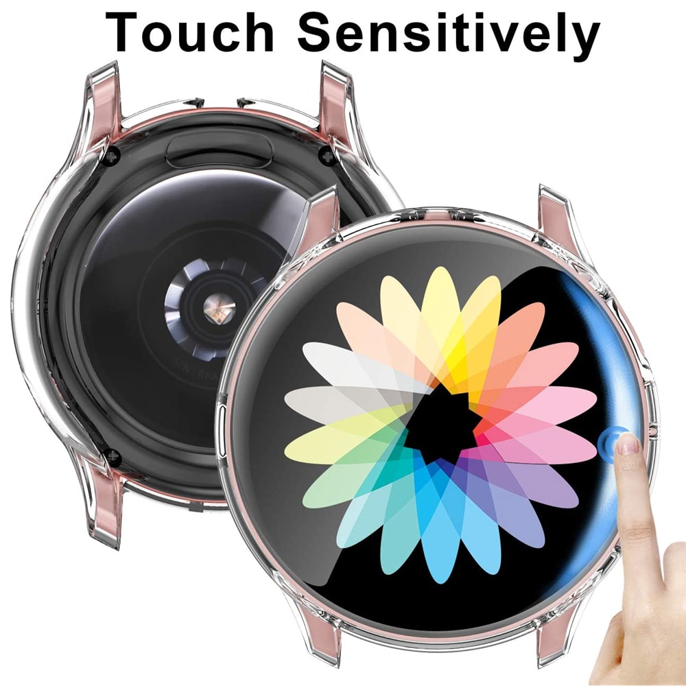 Pecpect etui til samsung galaxy watch active 2 cover 44mm 40mm 3 pack soft full covers skærmbeskytter til active 2 smartwatch