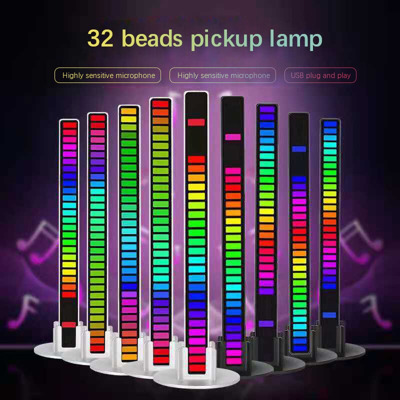 Car LED Strip Light - SUNWAN 4pcs Light Bar Voice Control Chassis