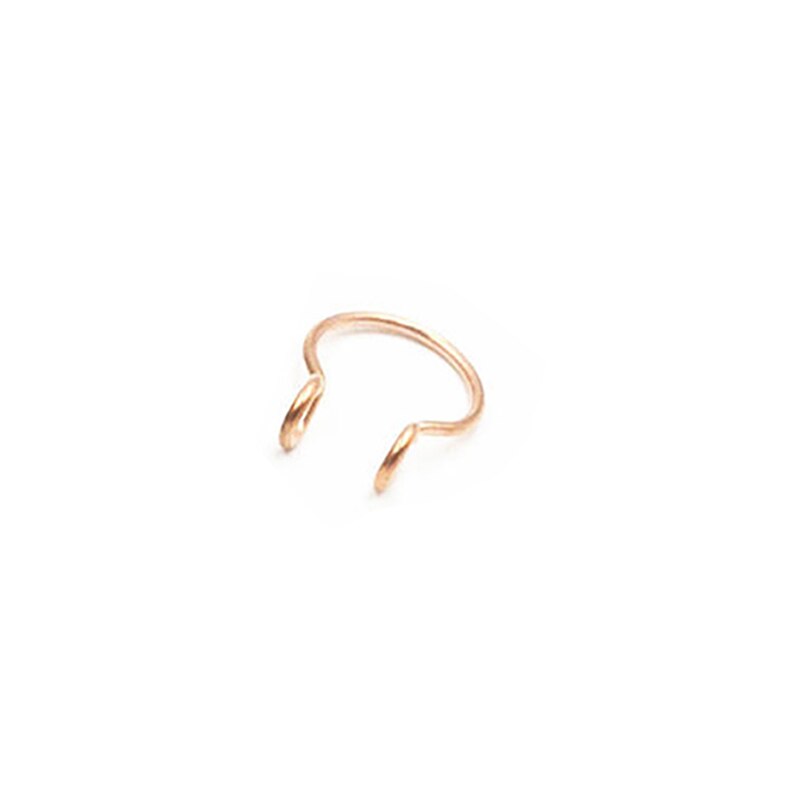 Metal Nose Ring Twist Circle Lip Tragus False Piercing Earrings Body Jewelry For Women: Rose gold