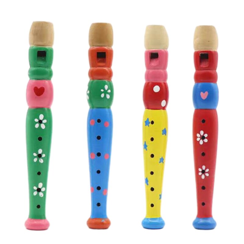 Pack De 2 Flautas Piccolo De Madera De 6 Agujeros Para Niños - Instrumento Musical De Colores Aleatorios, Seguro Y No Tóxico, Ideal Para Iniciación Musical +3 Años