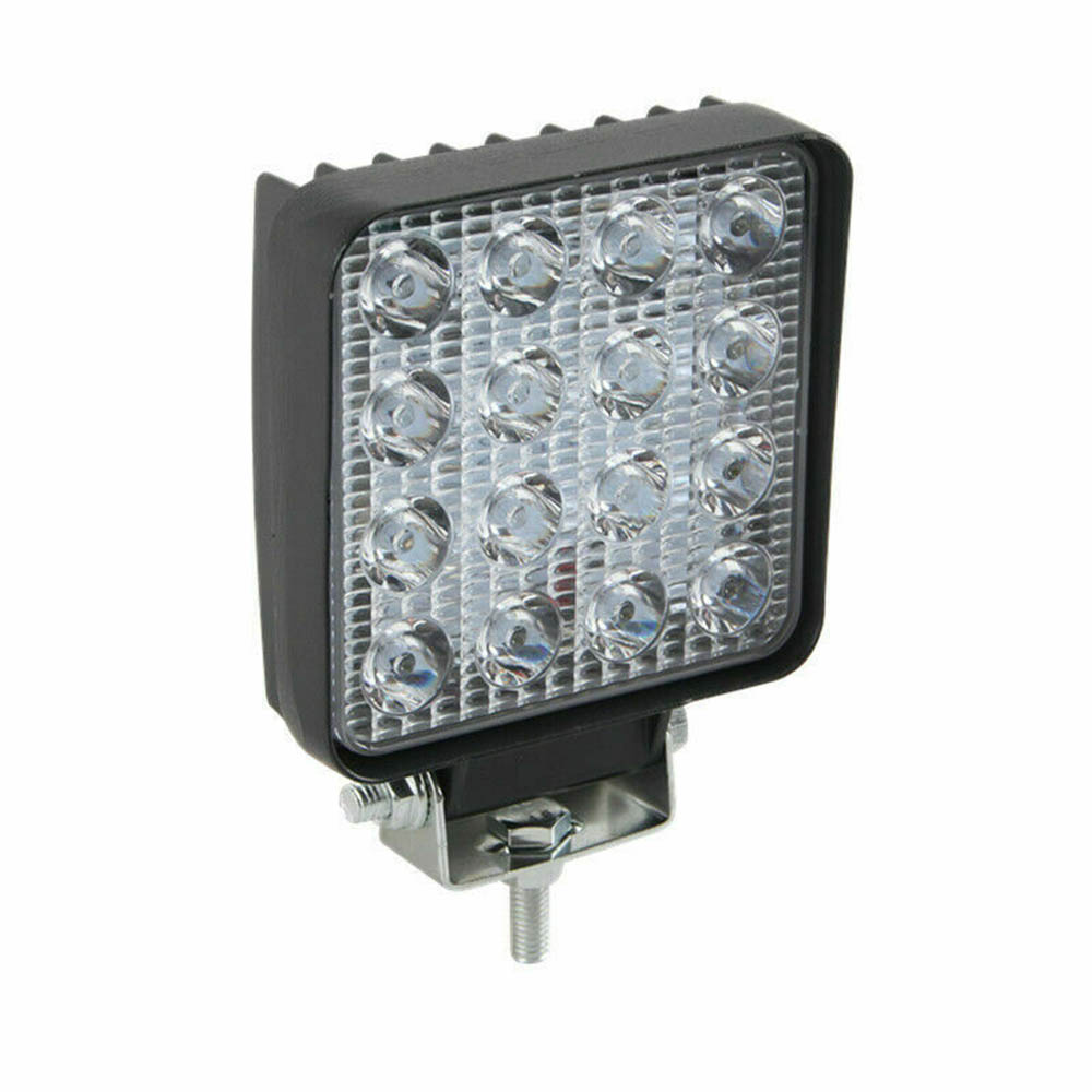 2 stk bil lastebil ledet arbeidslys 12v 24v 48w 6000k ip67 firkantet lampe søkelyset til offroad lastebil 16- ledet arbeidslys