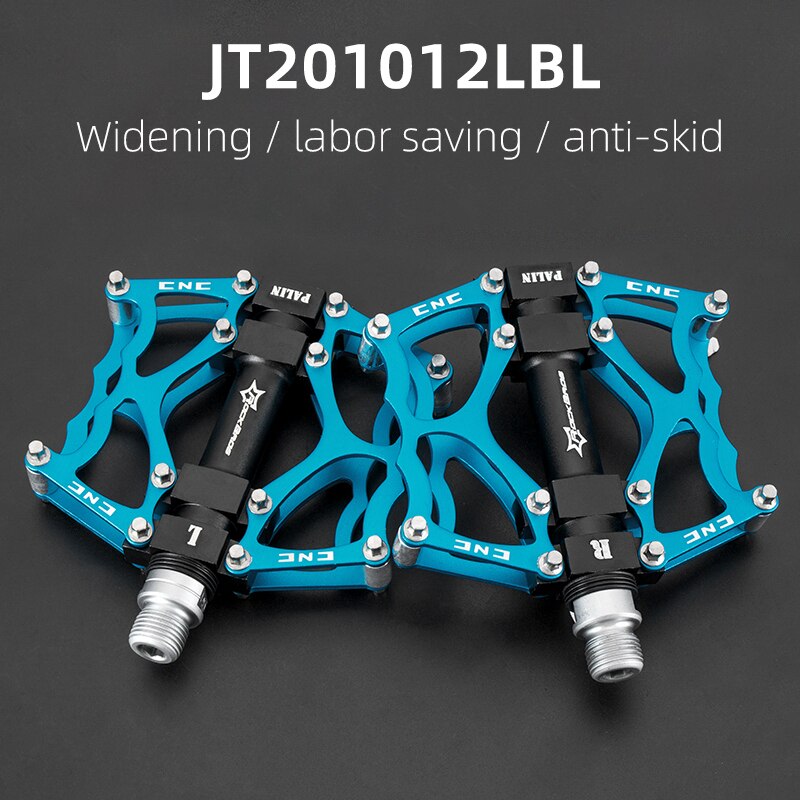 ROCKBROS MTB Road Bike Pedals Aluminum Alloy Anti-slip Bicycle Pedals Ultralight Hollow-carved Pedals Bicycle Accessories: JT201012LBL