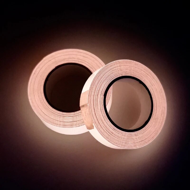 1 Rolle fluoreszierendes, selbstklebendes, Ich bin Dunkeln leuchtendes Klebeband, Lichtleiste, Feuerkanal, Bühnendekoration, Sicherheitsausgang, Warnaufkleber: XS / Rosa