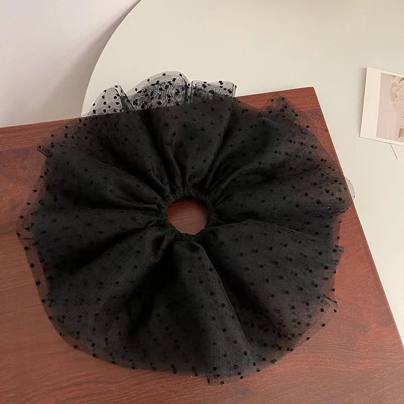 Coletero de pelo francés de encaje de gran tamaño para mujer, coleteros elásticos, diademas, accesorios elásticos para el cabello: Rosa